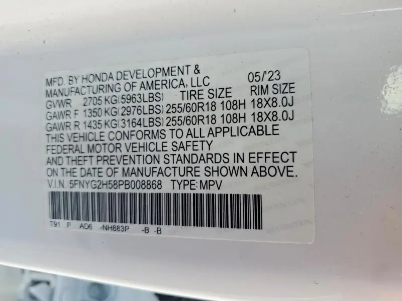 2023 HONDA PILOT EXL  