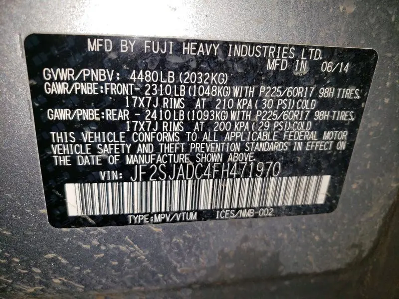 2015 SUBARU FORESTER 2.5I PREMIUM  