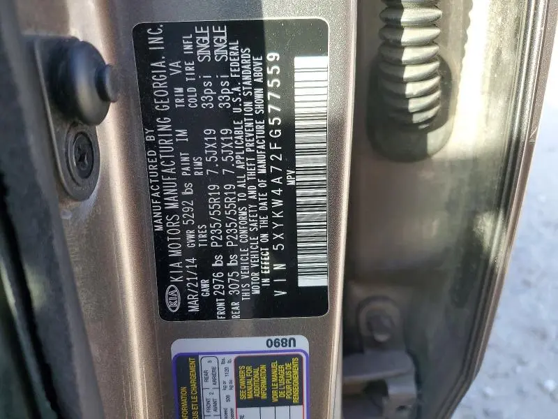 2015 KIA SORENTO SX LIMITED  