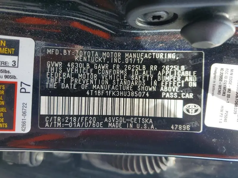2017 TOYOTA CAMRY SE  