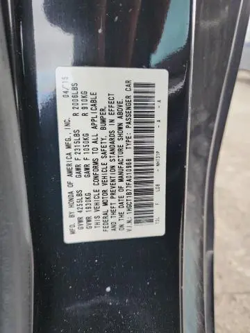 2015 HONDA ACCORD EX  