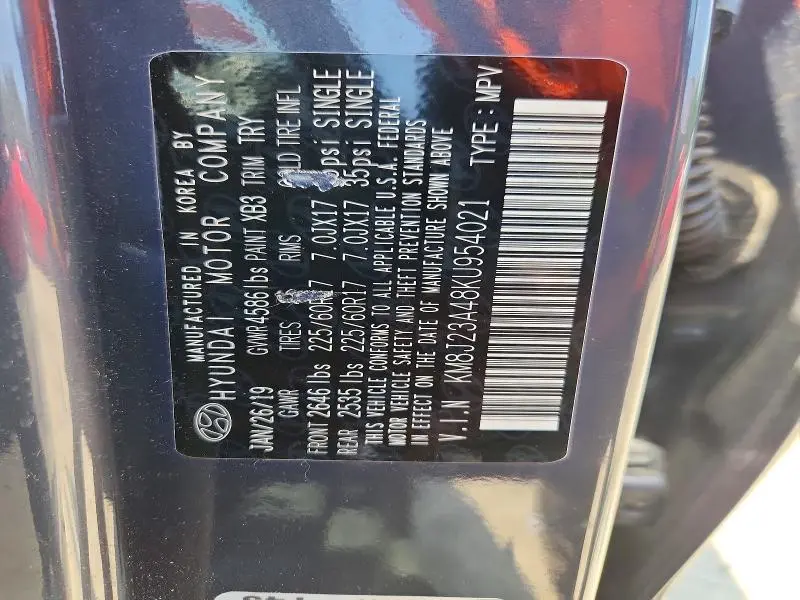 2019 HYUNDAI TUCSON SE  