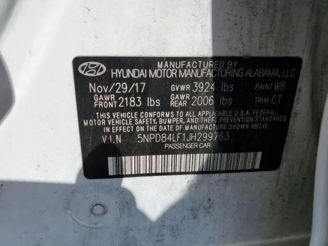 2018 HYUNDAI ELANTRA SEL  