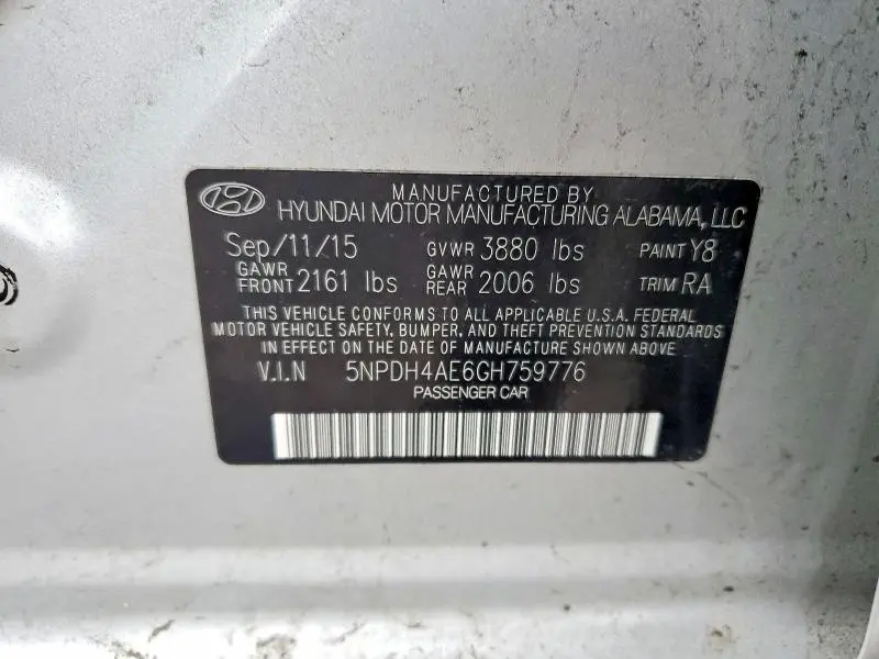 2016 HYUNDAI ELANTRA SE  