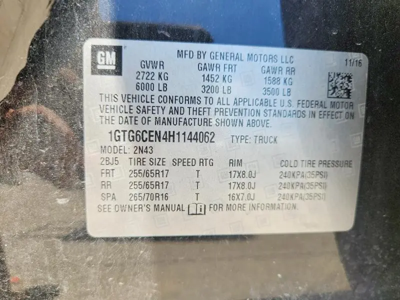2017 GMC CANYON SLE  