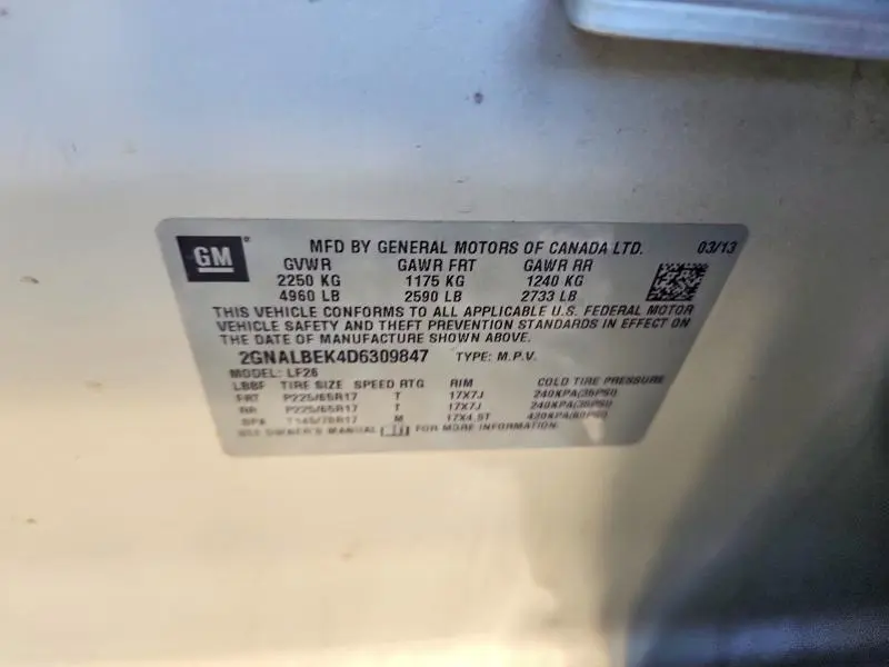 2013 CHEVROLET EQUINOX LS  