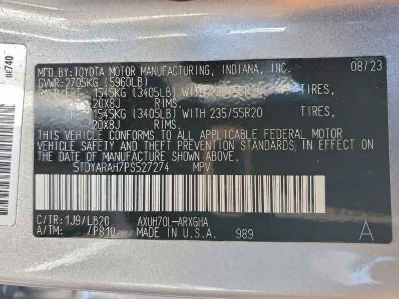 2023 TOYOTA HIGHLANDER HYBRID LIMITED  