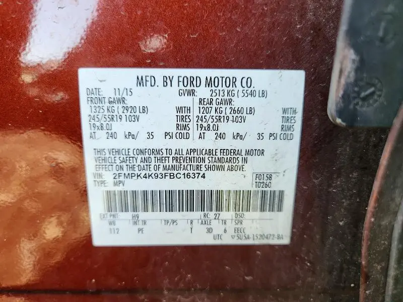 2015 FORD EDGE TITANIUM  