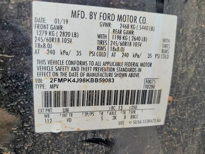 2019 FORD EDGE SEL  