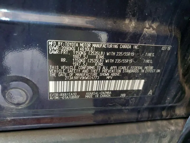 2019 TOYOTA RAV4 XLE PREMIUM  