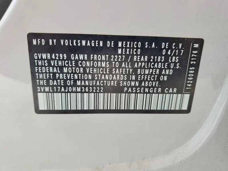 2017 VOLKSWAGEN JETTA SEL  