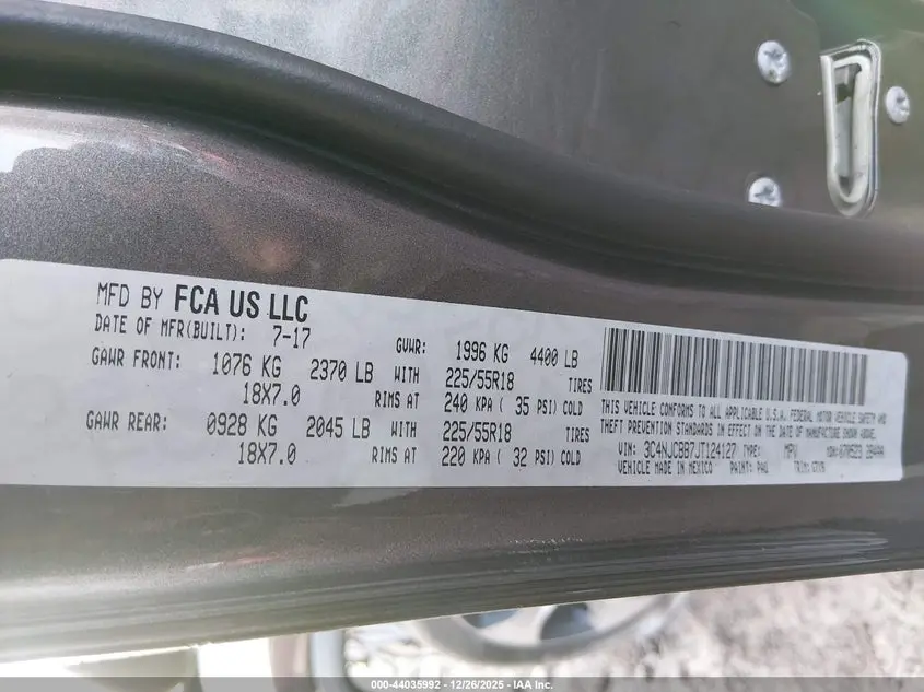 2018 JEEP COMPASS LATITUDE FWD