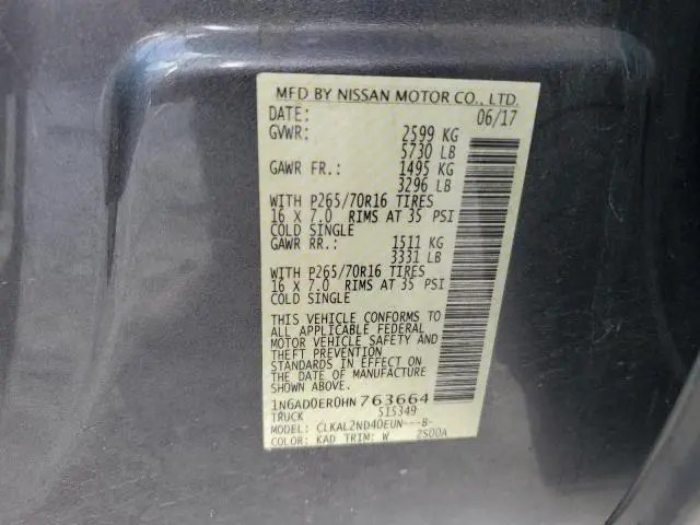 2017 NISSAN FRONTIER S