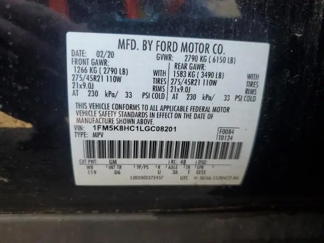 2020 FORD EXPLORER PLATINUM  