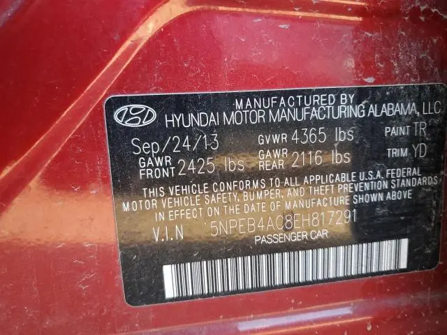 2014 HYUNDAI SONATA GLS