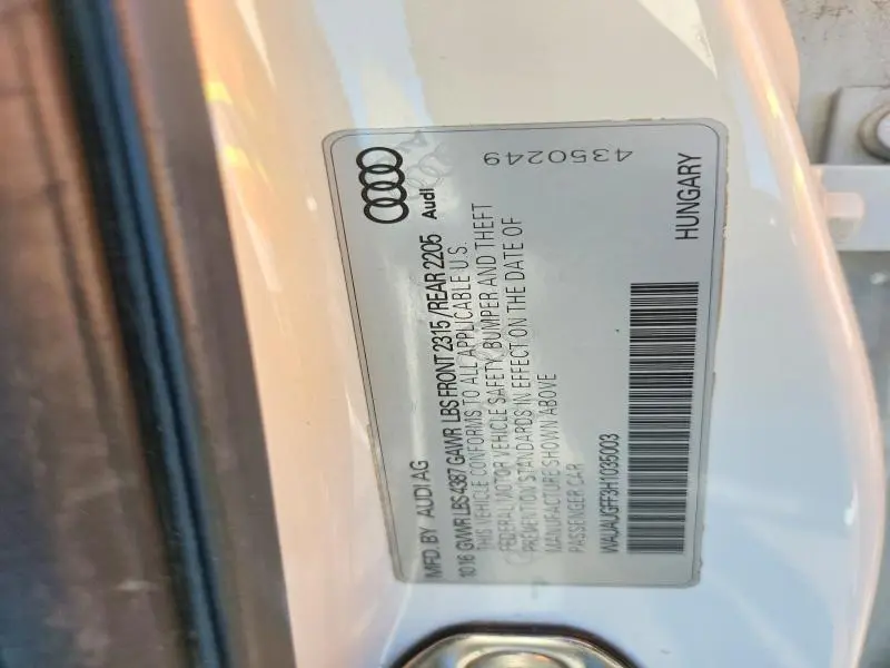 2017 AUDI A3 PREMIUM  