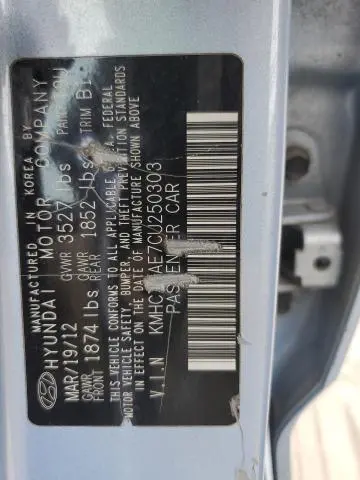 2012 HYUNDAI ACCENT GLS  