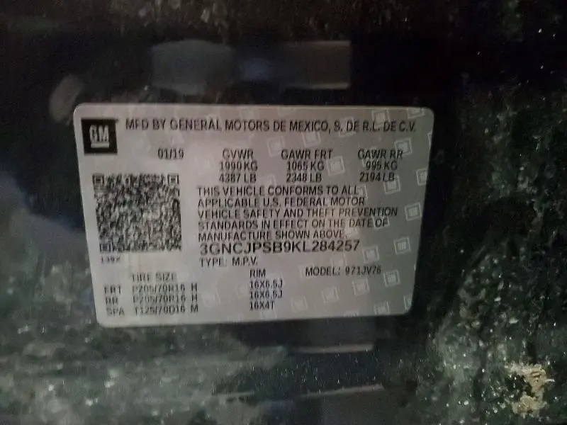 2019 CHEVROLET TRAX 1LT  