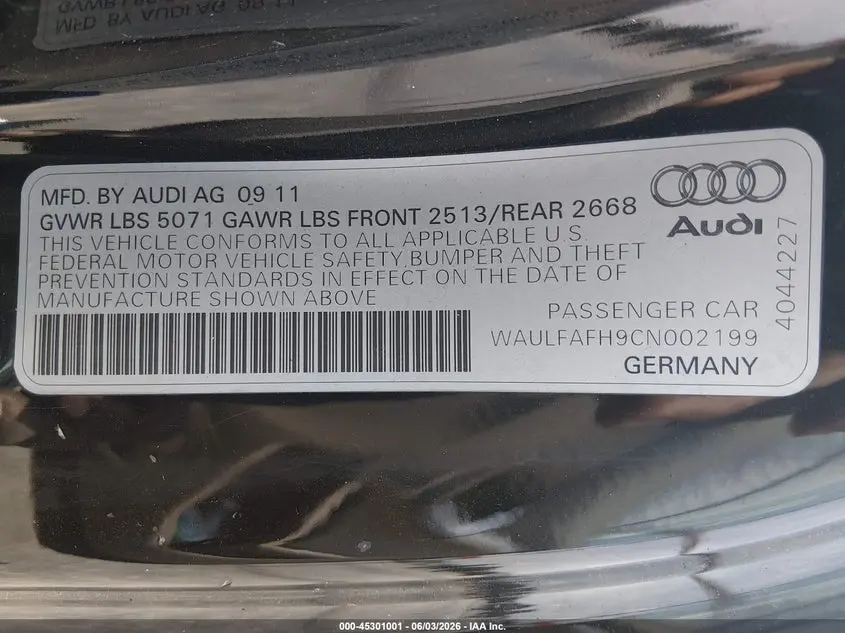2012 AUDI A5 2.0T PREMIUM