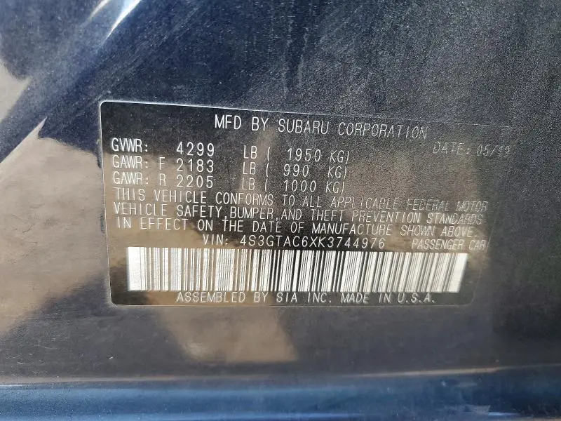 2019 SUBARU IMPREZA PREMIUM  