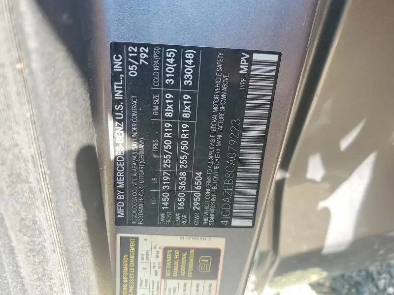 2012 MERCEDES-BENZ ML 350 BLUETEC  