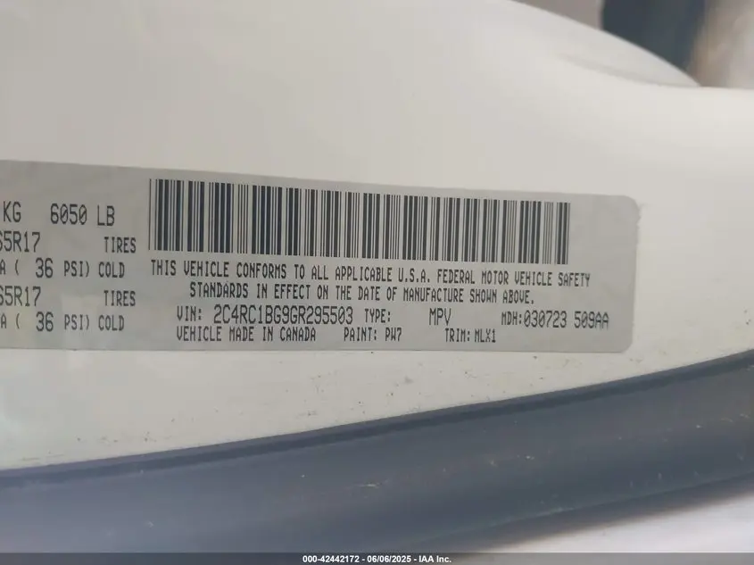 2016 CHRYSLER TOWN & COUNTRY TOURING