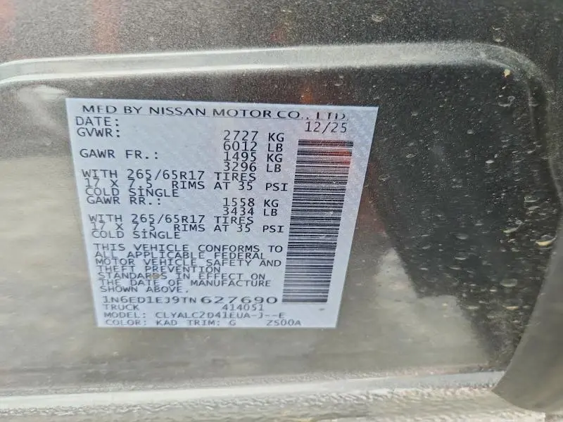 2026 NISSAN FRONTIER SV  