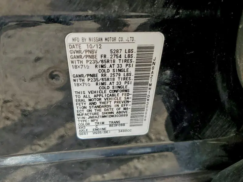 2013 NISSAN MURANO S  