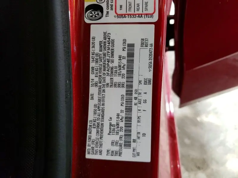 2015 FORD FIESTA SE  