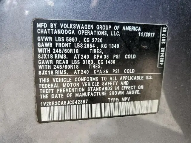 2018 VOLKSWAGEN ATLAS SE