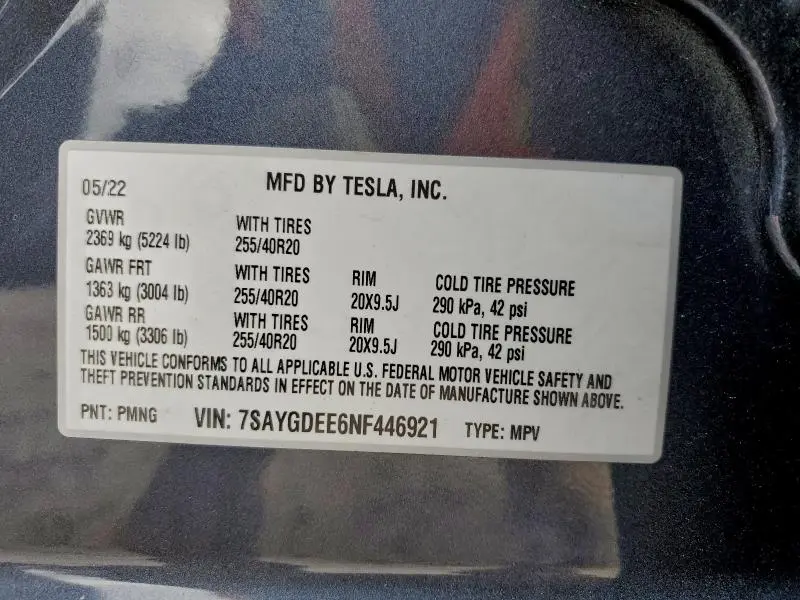 2022 TESLA MODEL Y   