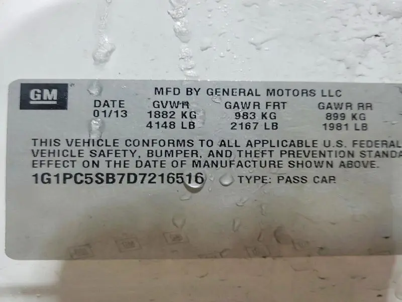 2013 CHEVROLET CRUZE LT  