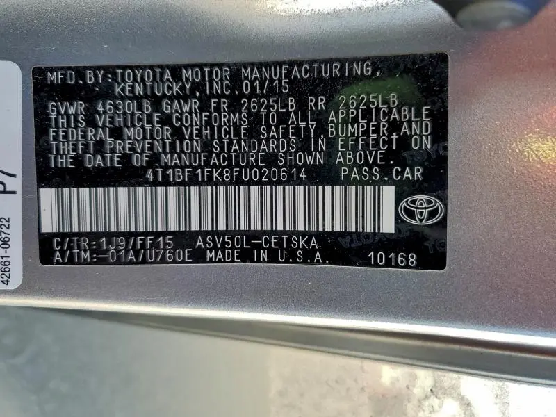 2015 TOYOTA CAMRY LE  