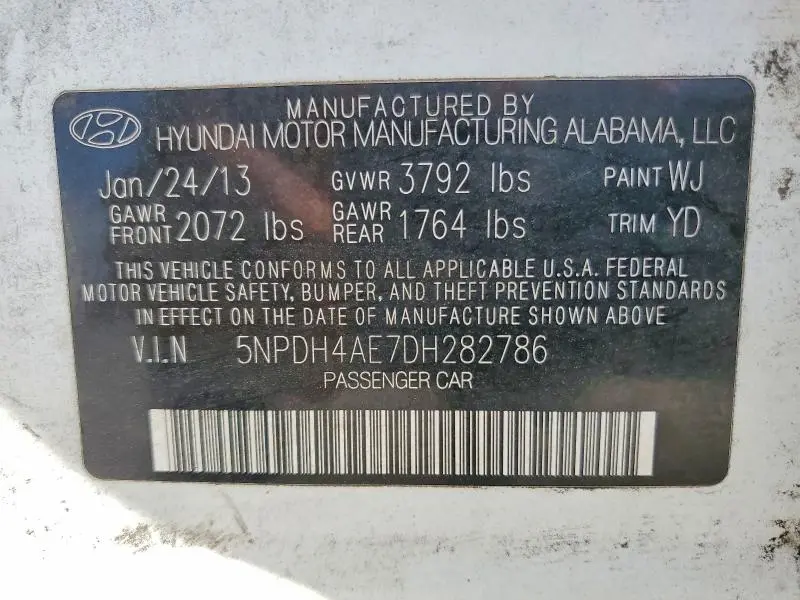 2013 HYUNDAI ELANTRA GLS  