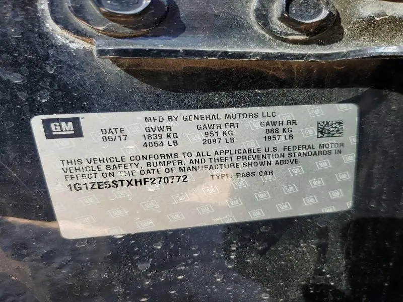 2017 CHEVROLET MALIBU LT  