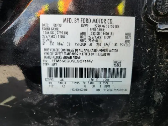 2020 FORD EXPLORER ST  