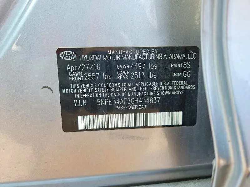 2016 HYUNDAI SONATA LIMITED  