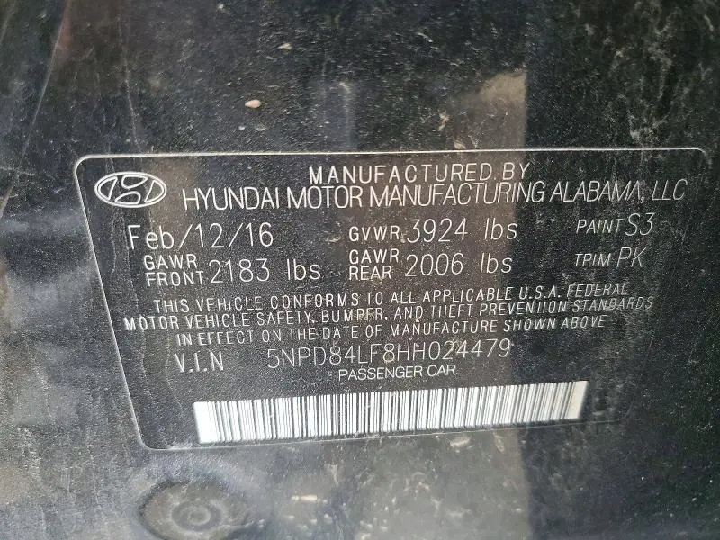 2017 HYUNDAI ELANTRA LIMITED  