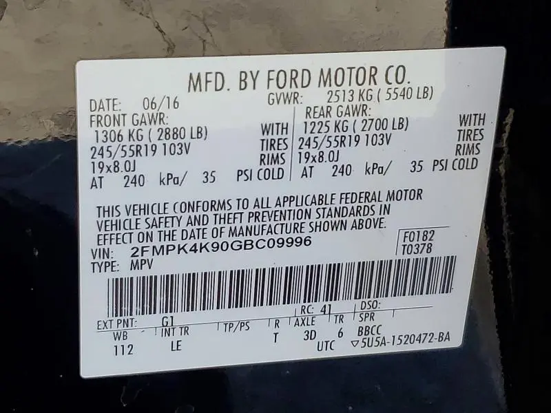 2016 FORD EDGE TITANIUM  