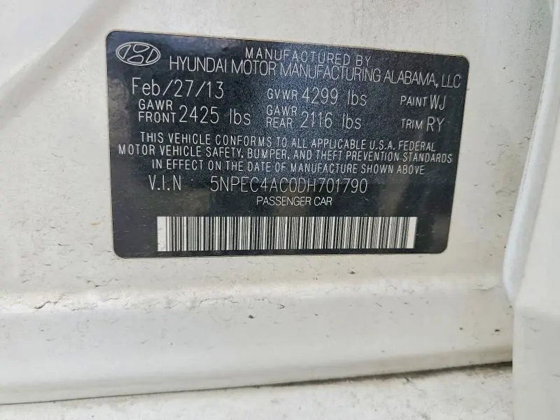 2013 HYUNDAI SONATA SE  