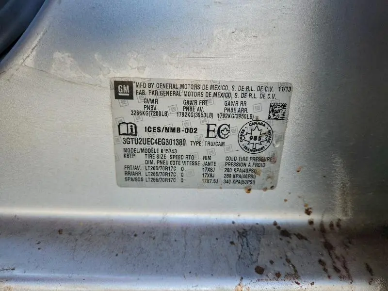 2014 GMC SIERRA K1500 SLE  