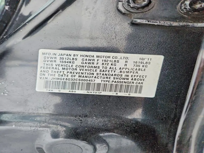 2012 HONDA FIT   