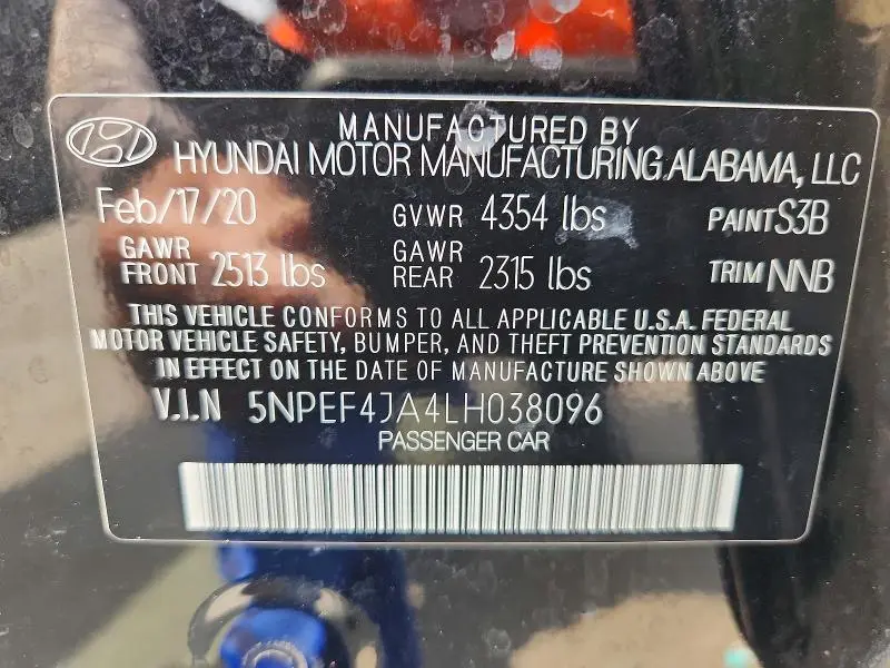 2020 HYUNDAI SONATA SEL  