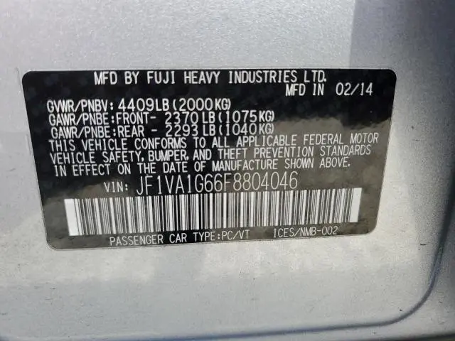 2015 SUBARU WRX LIMITED  