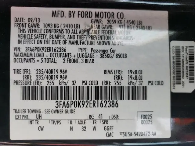2014 FORD FUSION TITANIUM  