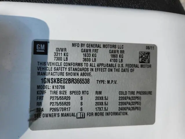 2011 CHEVROLET TAHOE K1500 LT  