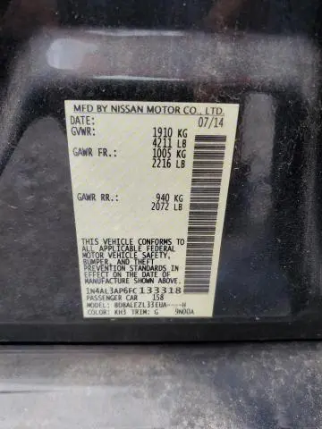2015 NISSAN ALTIMA 2.5  