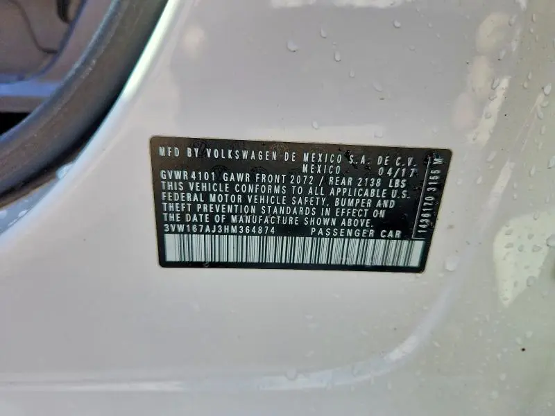 2017 VOLKSWAGEN JETTA S  