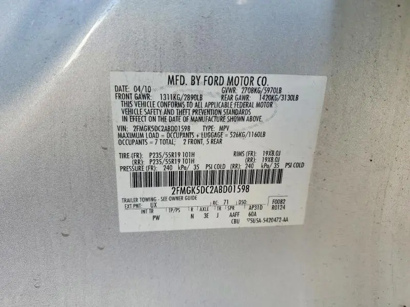 2010 FORD FLEX LIMITED  