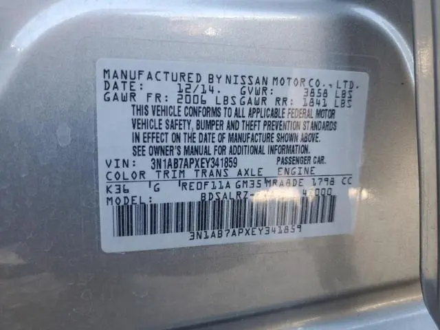 2014 NISSAN SENTRA S  